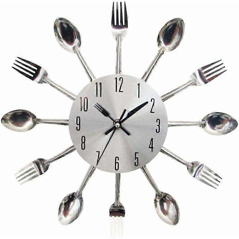 Modern Stainless Steel Spoon Fork Wall Clock