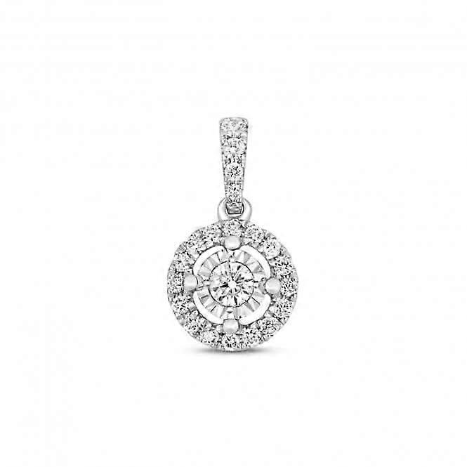 钻石首饰 9K 白金钻石幻觉吊坠 PD158W
