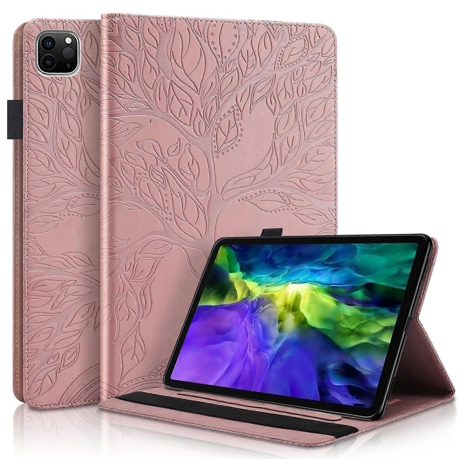 适用于 Apple iPad Air 11 2025 / 2024 / Pro 11.0 2020 树形图案粉色人造皮套保护套保护套