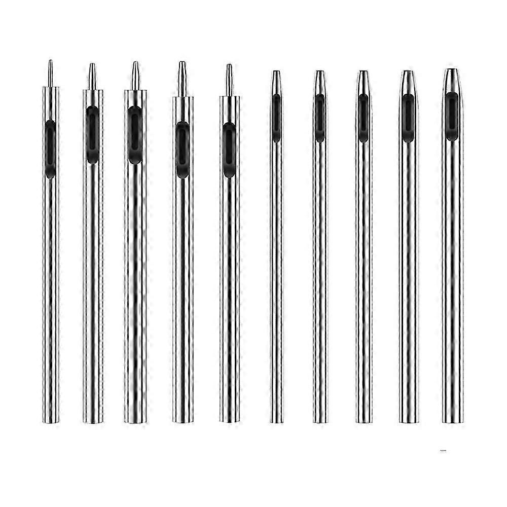 لكمة جلدية ، 10 قطع لكمة ثقب لكمة ، جولة الصلب جوفاء لكمة الجلد مجموعة