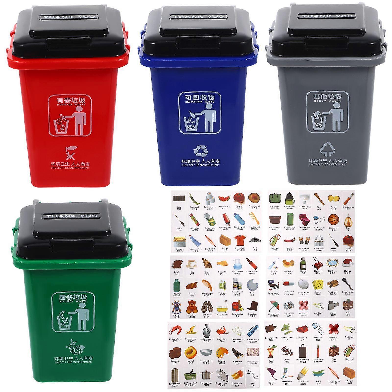 1 Set Garbage Classification Toy Game Props Children's Puzzle Trash Can Cognitive Toys Super Brain Classification Game