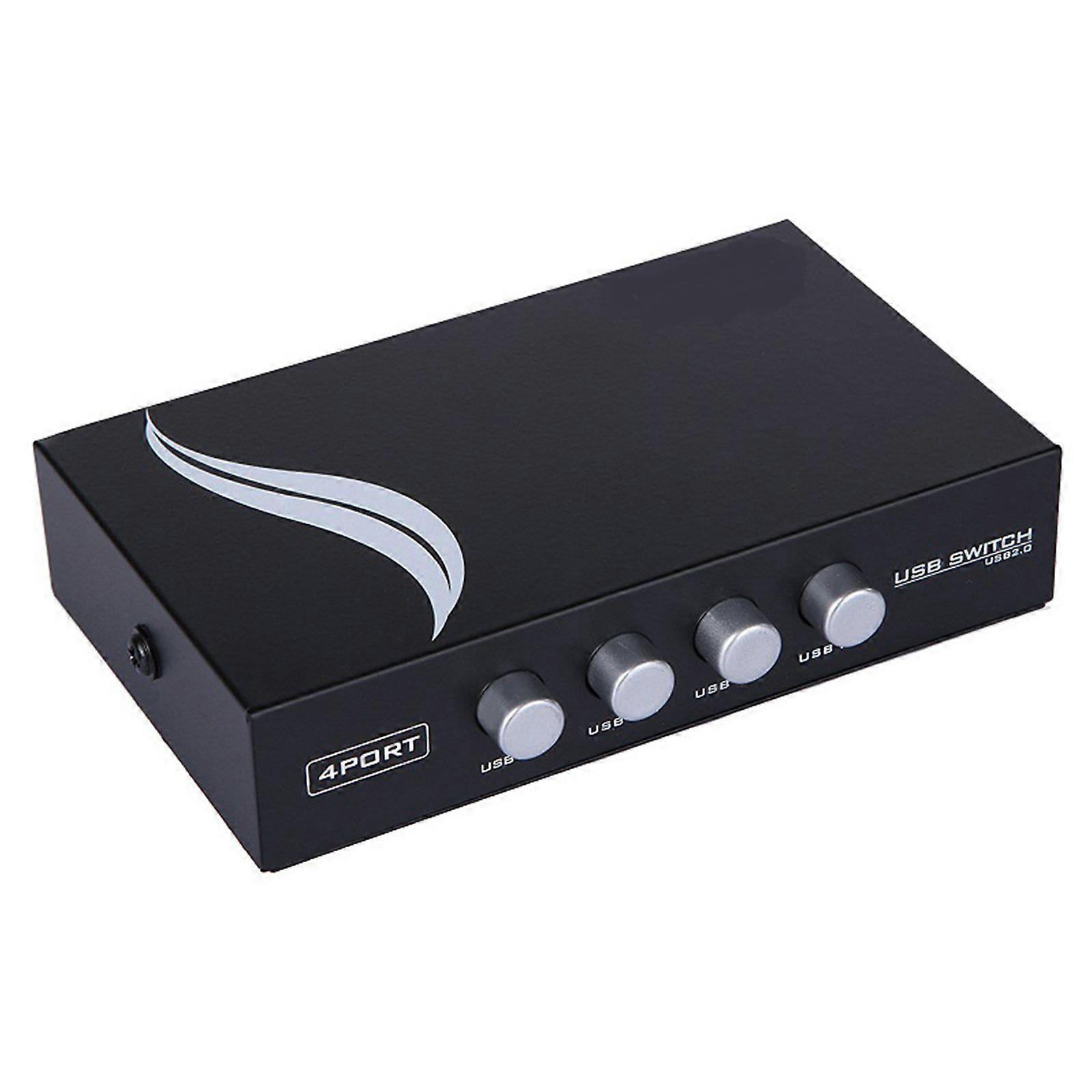 Metal USB 2.0 4 Ports Share Switch Switcher Selector Box Hub Switch Adapter