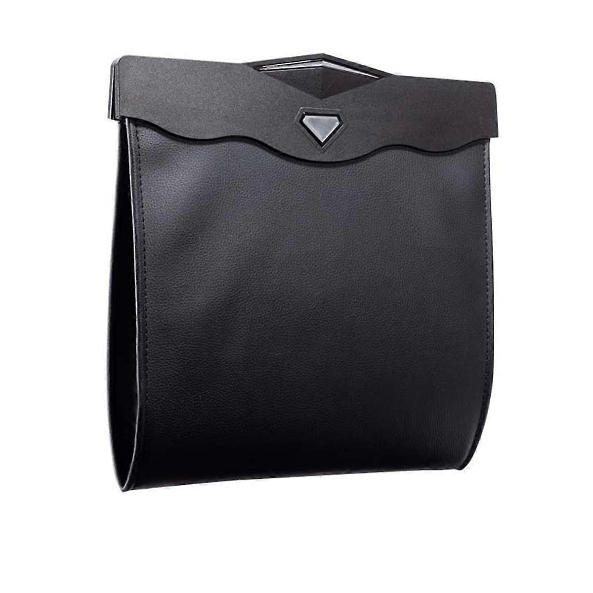 Car Leather Trash Bag Smart LED Organizer Storage Garbage Can