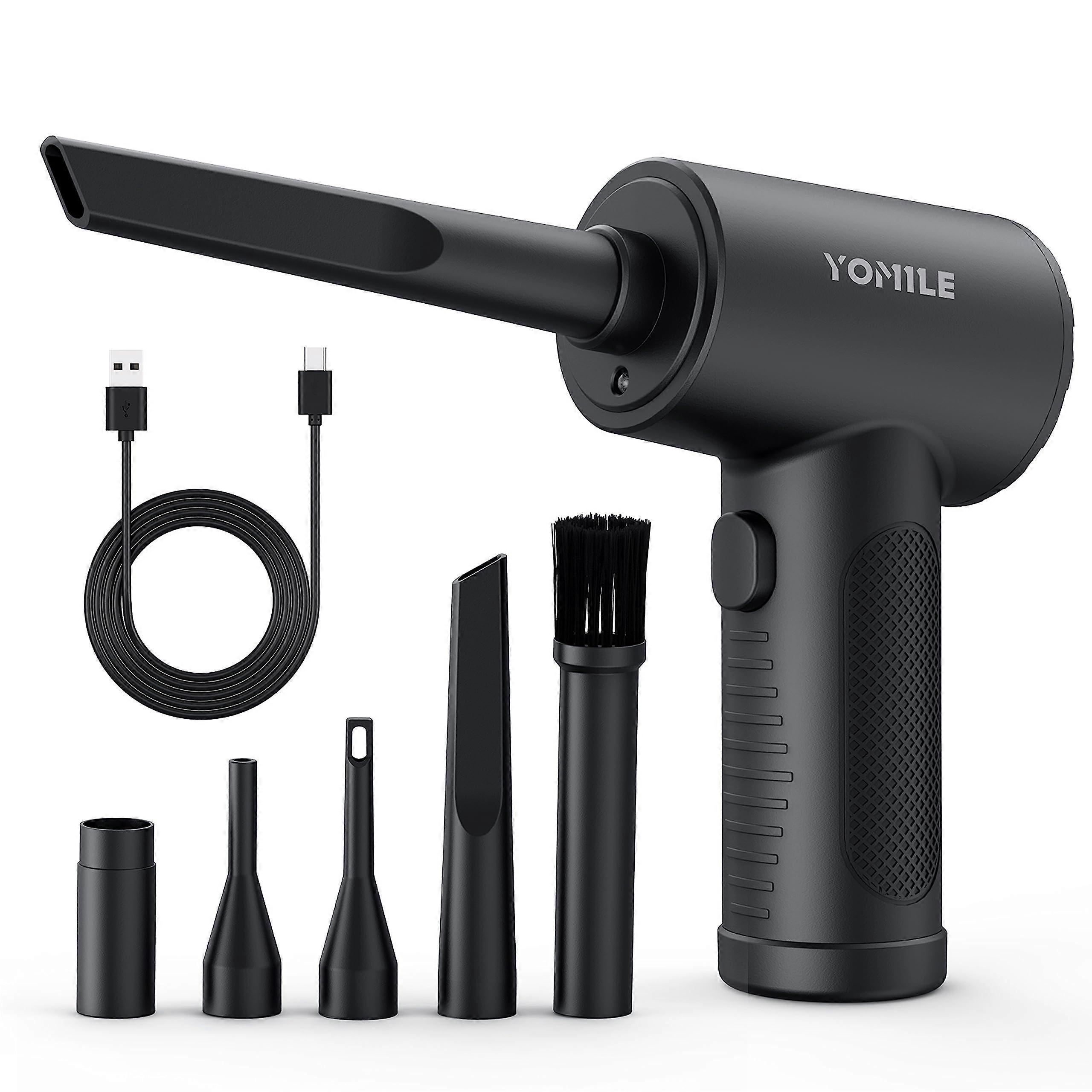 Electric cordless compressed air duster for cleaning office computer keyboards