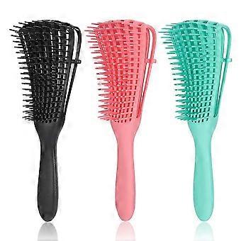 Ez Detangler Brush Set for Curly Hair - 3 Pcs, Minimize Breakage, Ergonomic Design, Perfect for All Hair Types