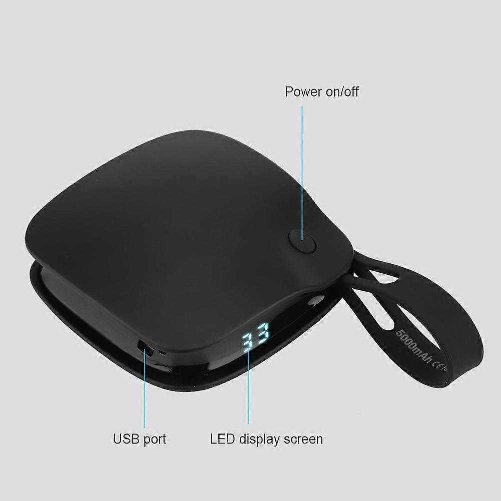 Mini Portable Explosion-Proof USB Hand Warmer 5000mAh Black