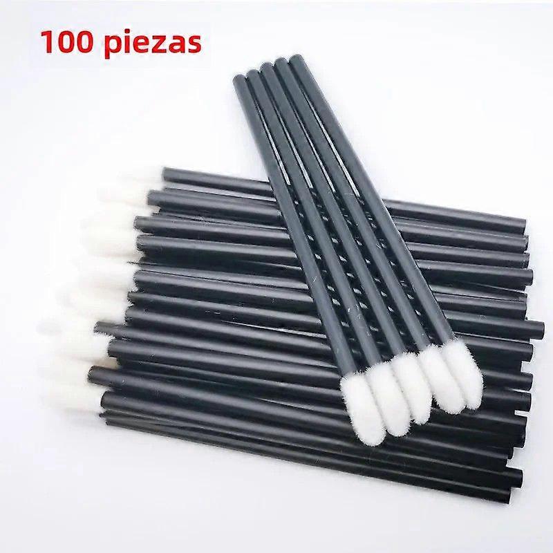 100PCS Disposable Lip Brushes and Eyelash Extension Lipstick Applicator Set Colorful Wool Fiber Makeup Tools Hand