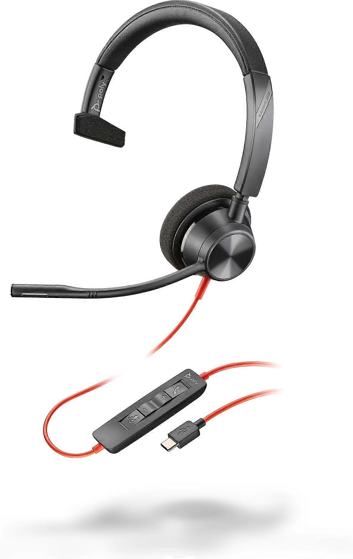 Blackwire 3310 Monaural USB-C Headset + USBC/A Adapter - Mono - USB Type C