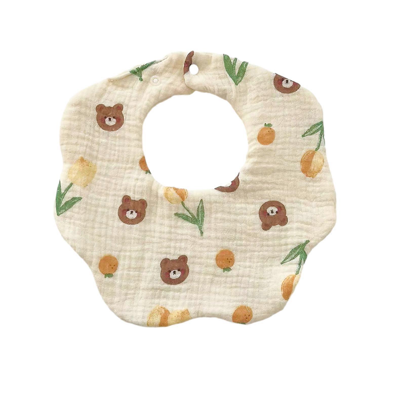 Baby Bibs Petal Feeding Bibs Printed Pattern Bibs for Infant Toddlers 6 Layers Soft Drooling Apron Cotton Burp Cloths
