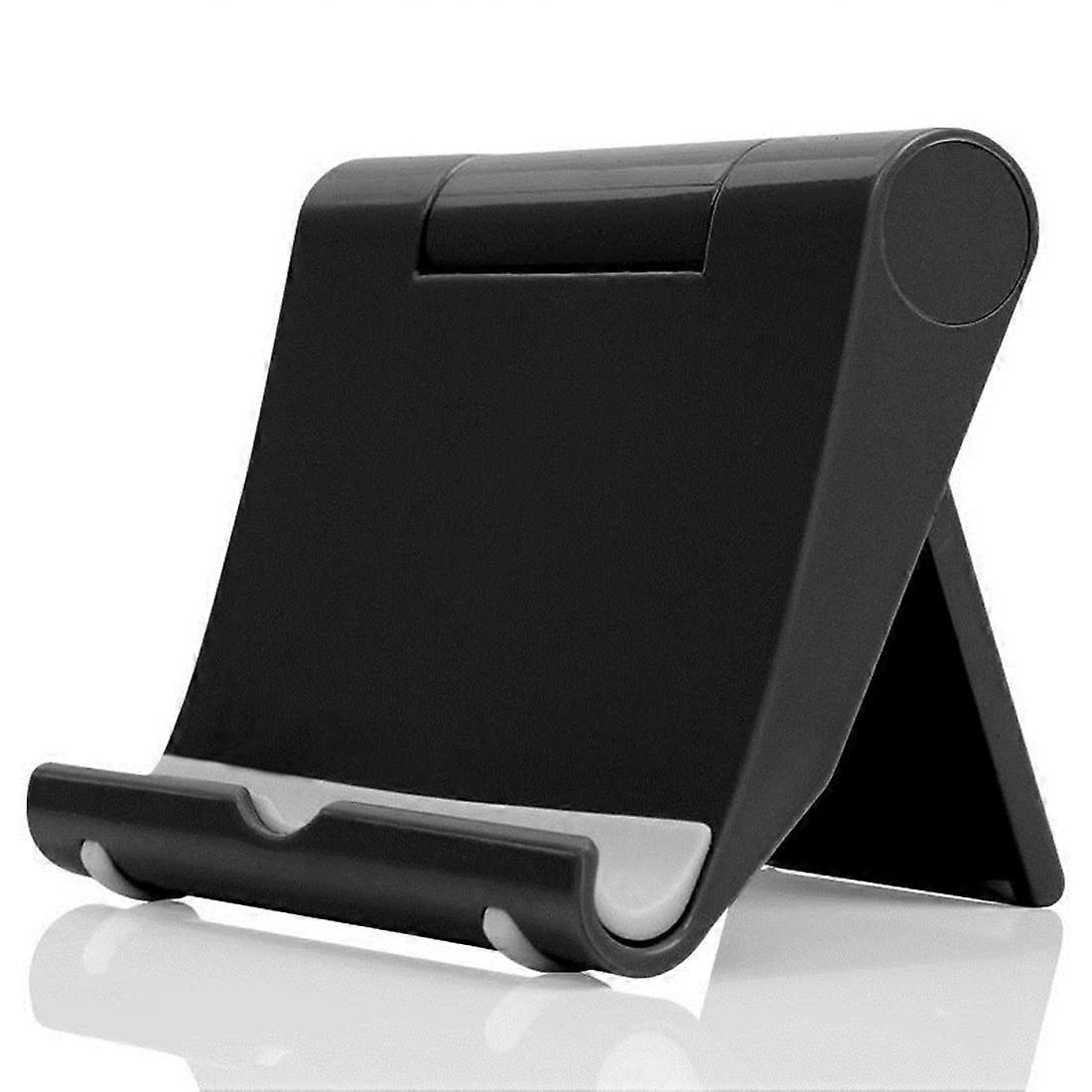 Mobile phone stand for the table, foldable, angle universal adjustable, compatible with most devices (black)