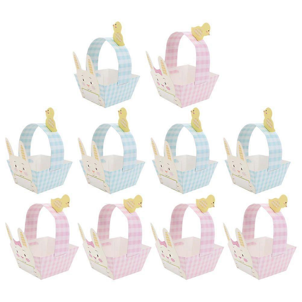 15pcs Easter Candy Baskets Lovely Rabbit Paper Baskets DIY Paper Containers