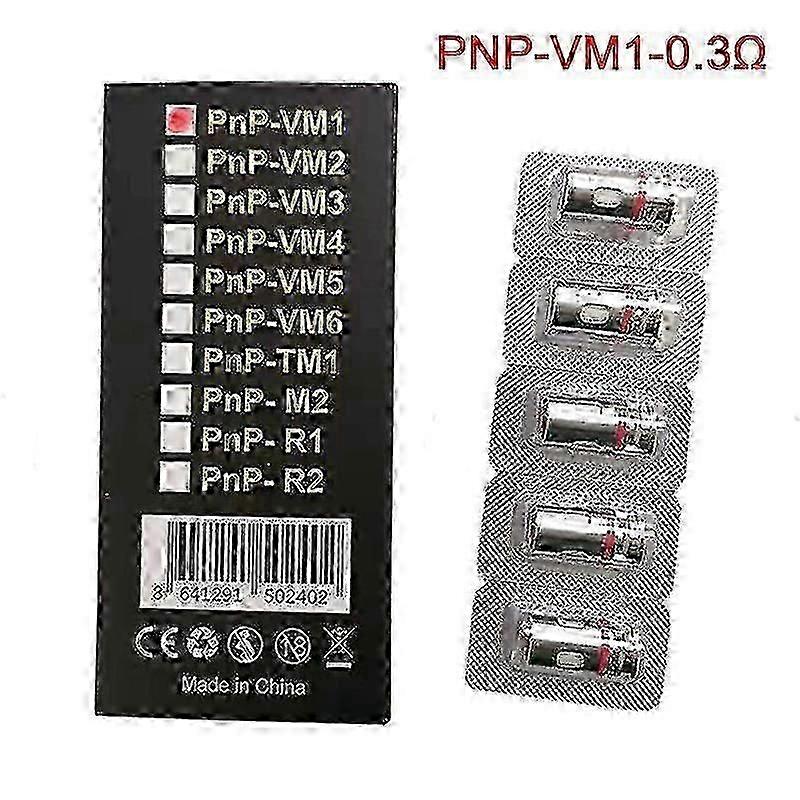 Voopoo Pnp Spole Udskiftninger 5stk / kasse (Vm1 / Vm3 / Vm5 / R1 / M2)