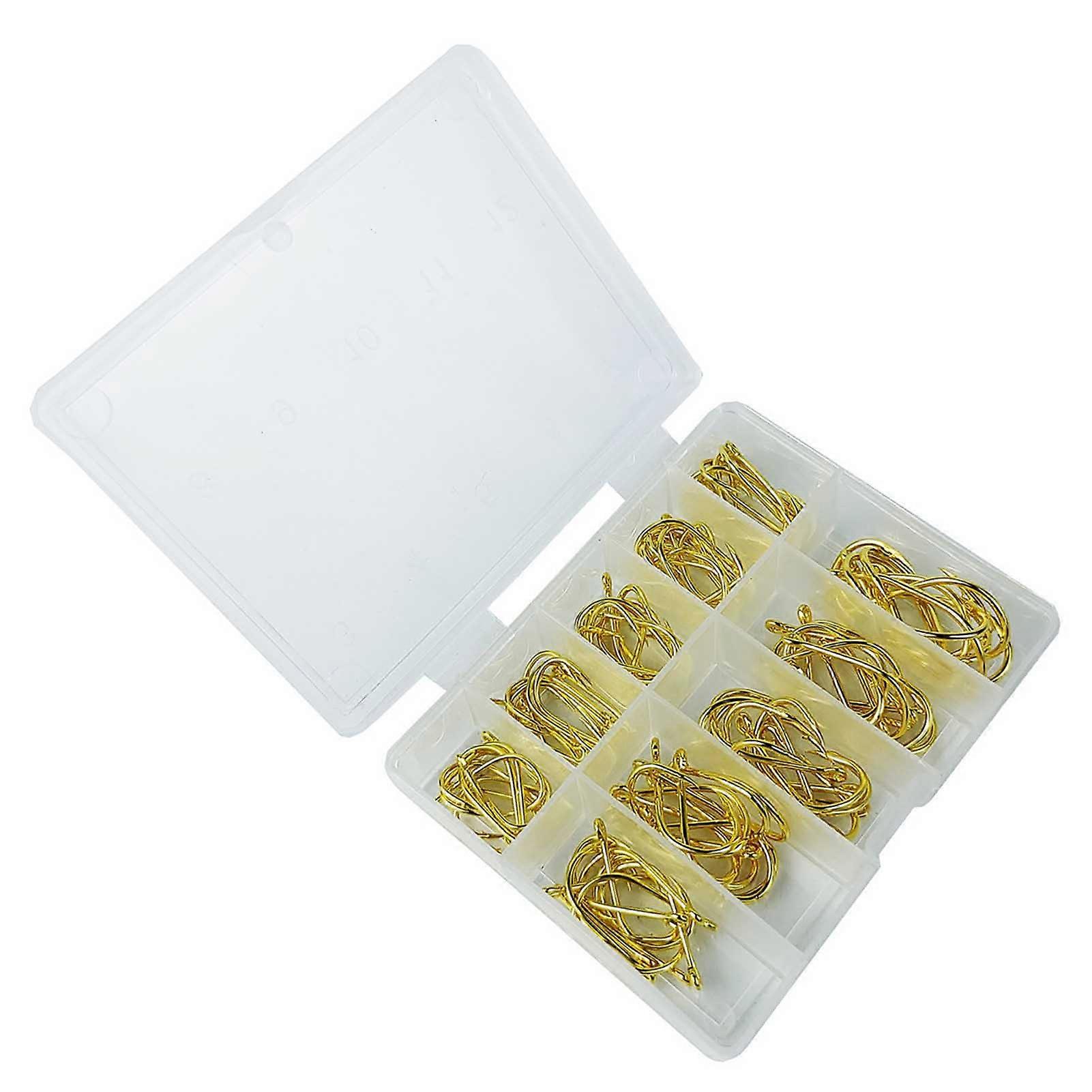100pcs Alloy Fishing Hooks Scientific Design Strong Sharp Fishhook with Barbs Suitable for Freshwater/Seawater