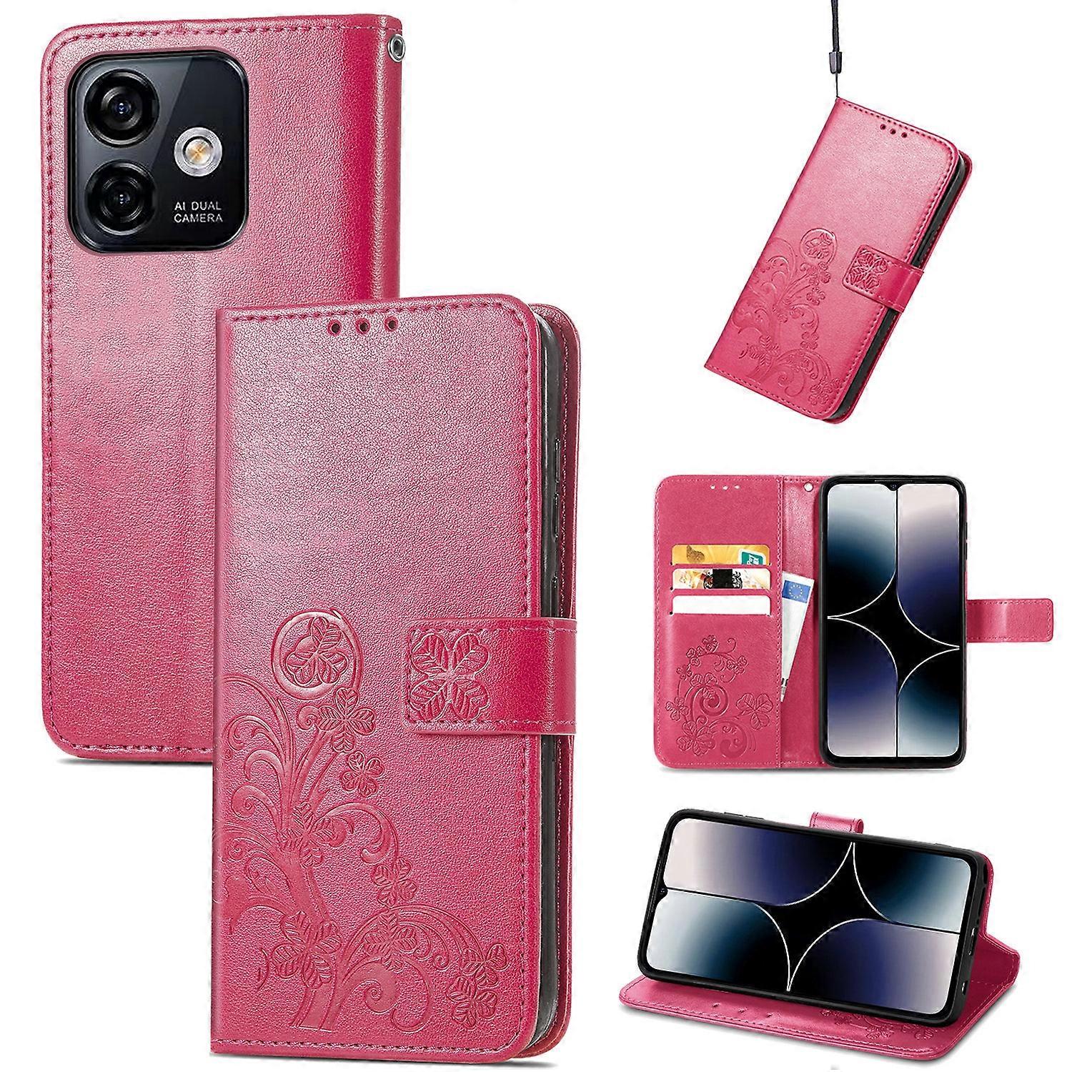 Four-leaf Clasp Embossed Buckle Leather Phone Case For Ulefone Note 16 Pro
