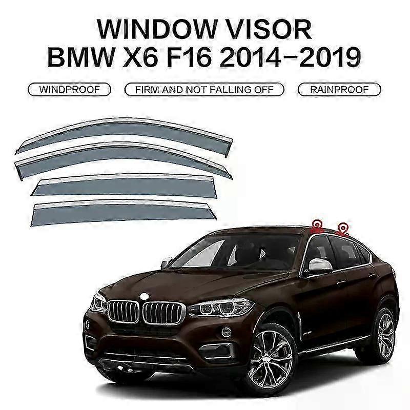 Applies To For X6 F16 2015-2019 Window Visor Rain Or Shine Side Window Deflector Shades Visor Ventvisor Strip