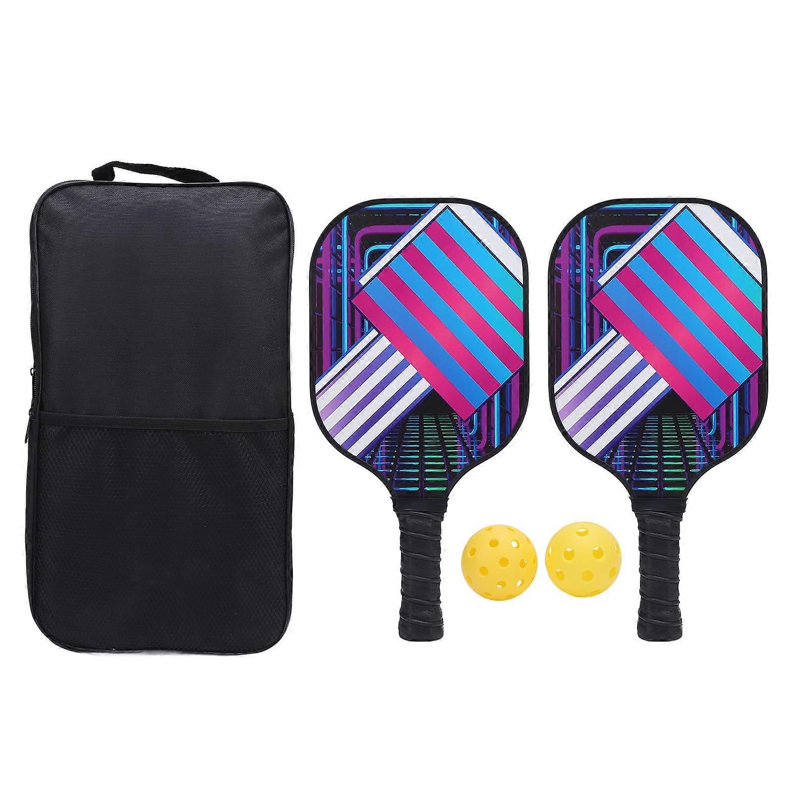 1 Pair Fiberglass Enlarge Plate PVC Edging Beehive Pickleball Training Paddle for Beginner