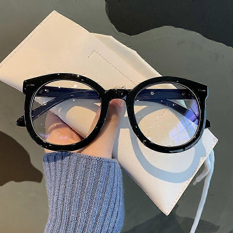 Retro round Frame Óculos lisos Óculos de filme de chapeamento azul todos podem combinar Homens Mulheres Moda Azul Bloqueio de Luz Óculos Eyewear
