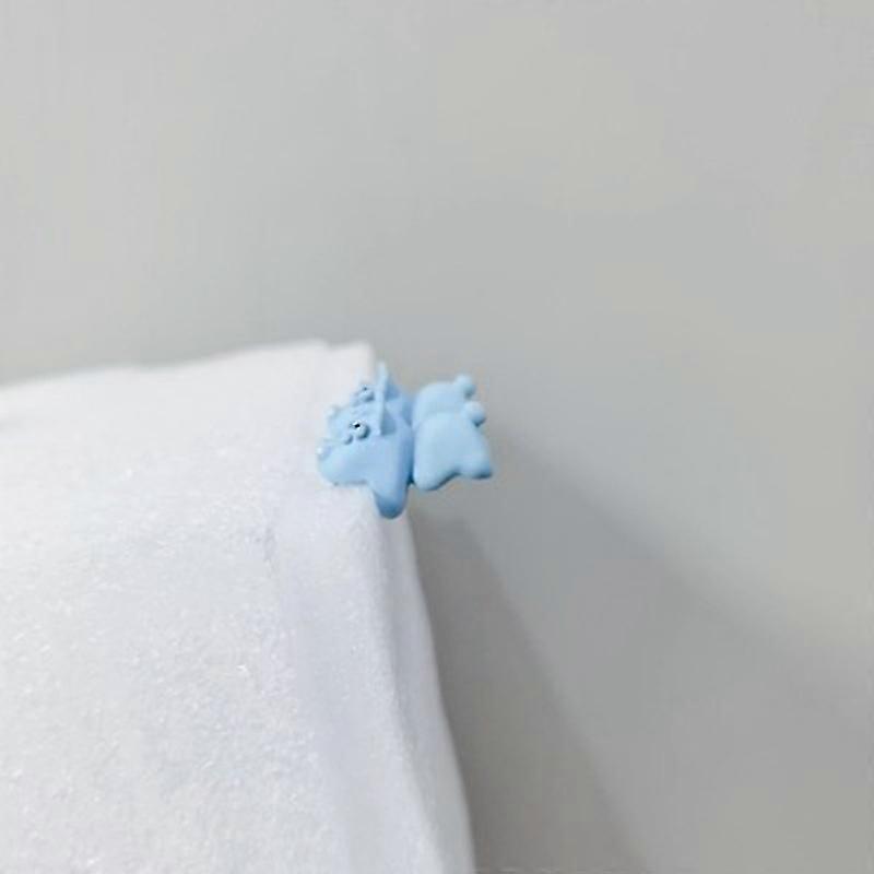 1 Pair Cute Animal Bite Earring 3d Clay Animal Ornament Earrings Dinosaur Earring