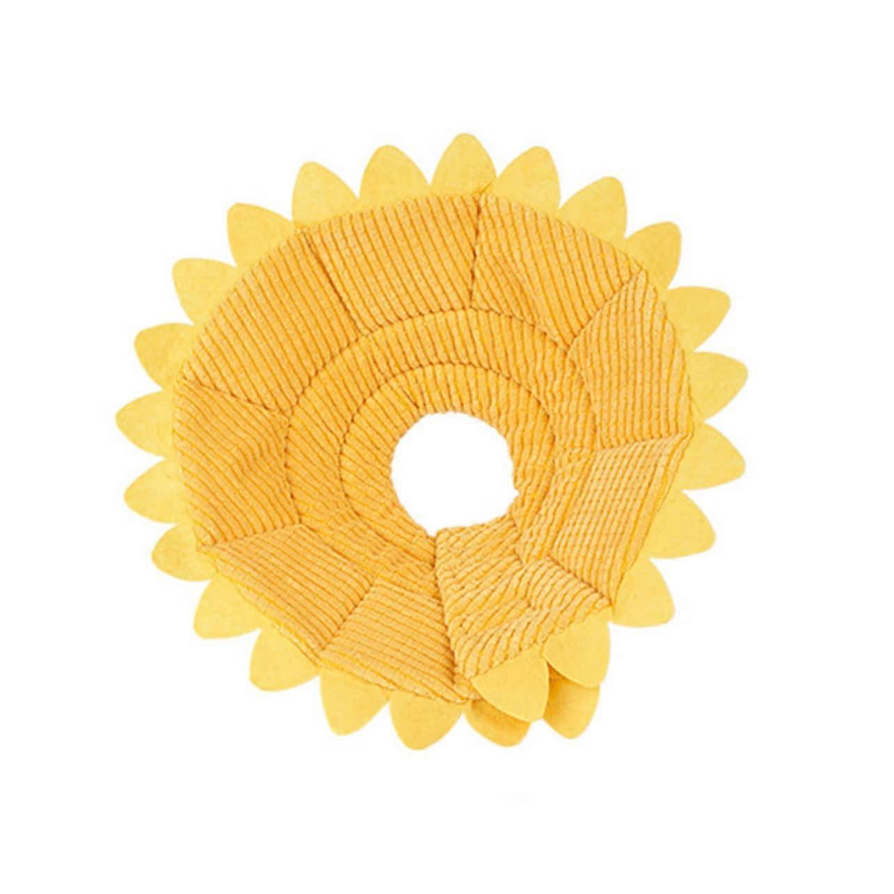Removable Pet Elizabethan Sunflower Neck Collar for Dogs and Puppies Adjustable and Protective Design for Comfort and Recovery
