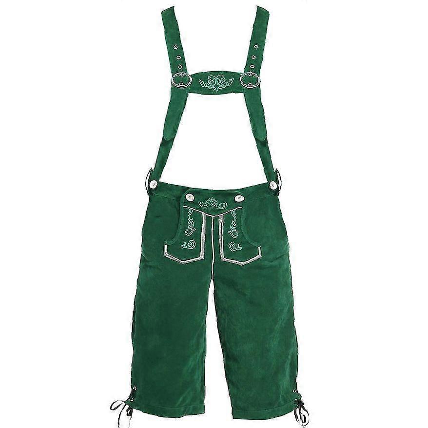 Men'S Bavarian Lederhosen Shorts With Faux Suede Suspender Pants (M Theme