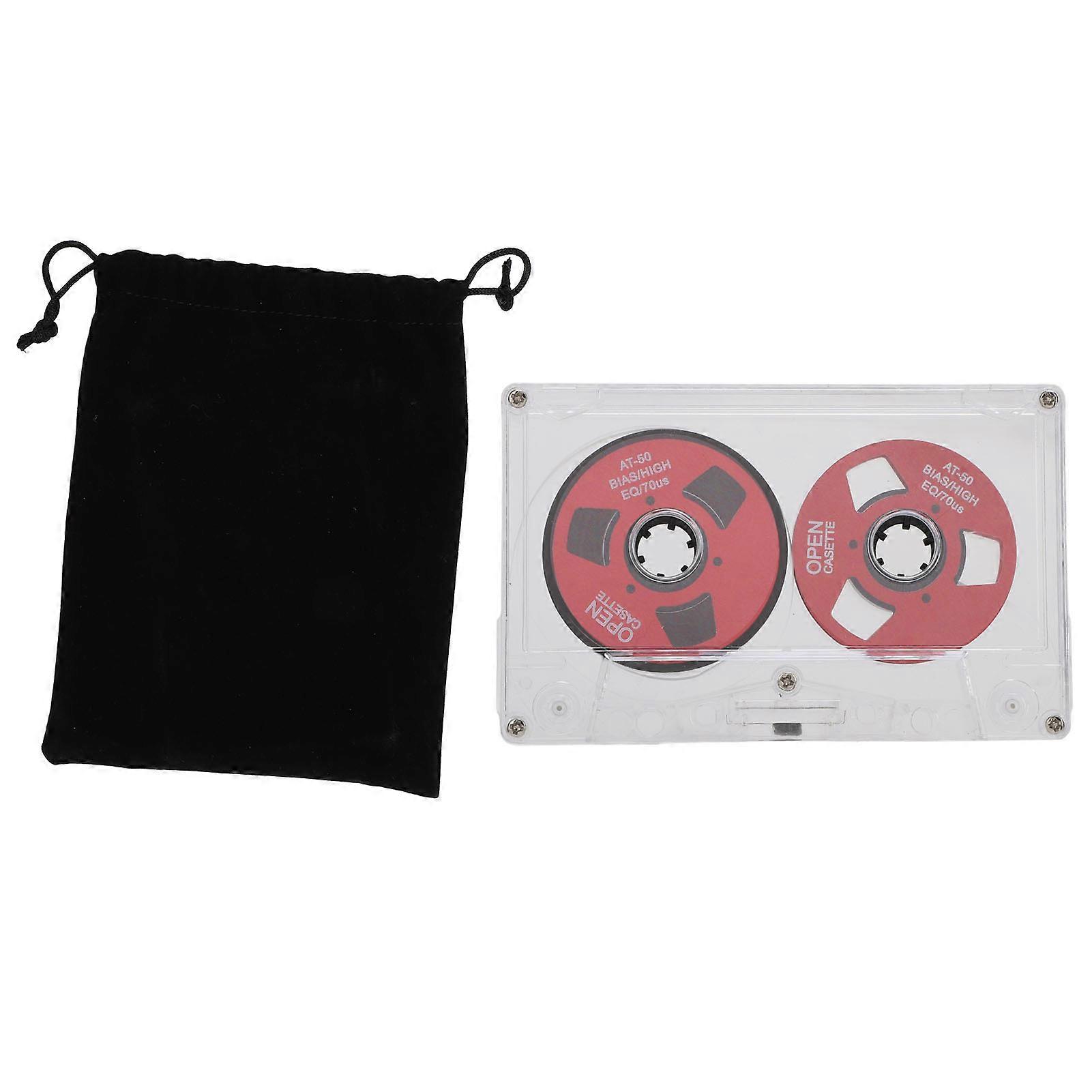 Reel to Reel Blank Cassette Tape 50 Minutes Normal Bias Double Sided Metal Sound Recording Cassette Tape with Transparent Box Red