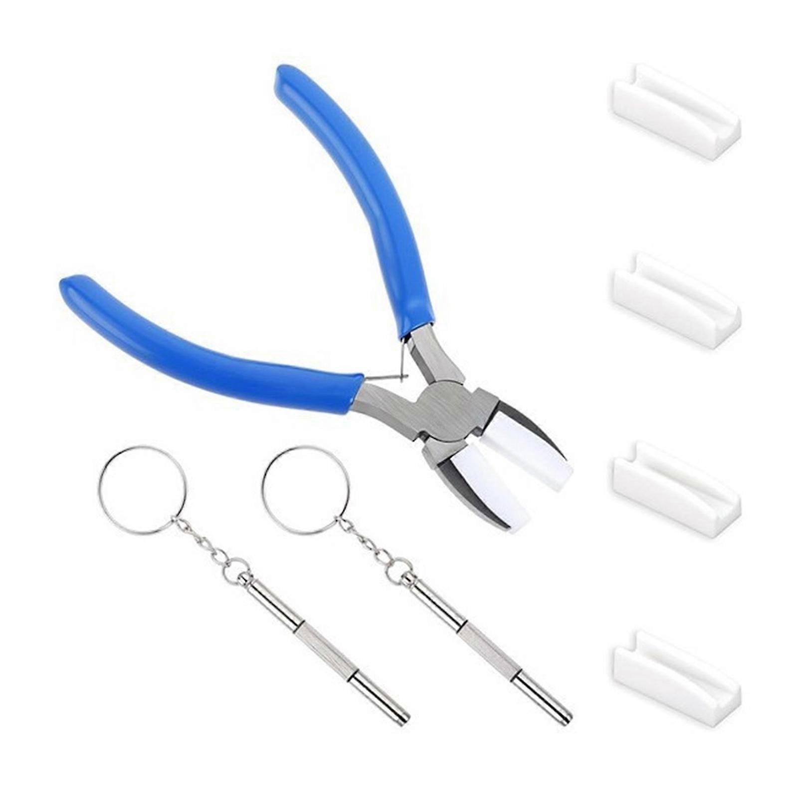 Nylon Jaw Pliers with Additional Tips and Screwdriver Practical Wire Wrapping Tool for Jewelry Designers and Hobbyists