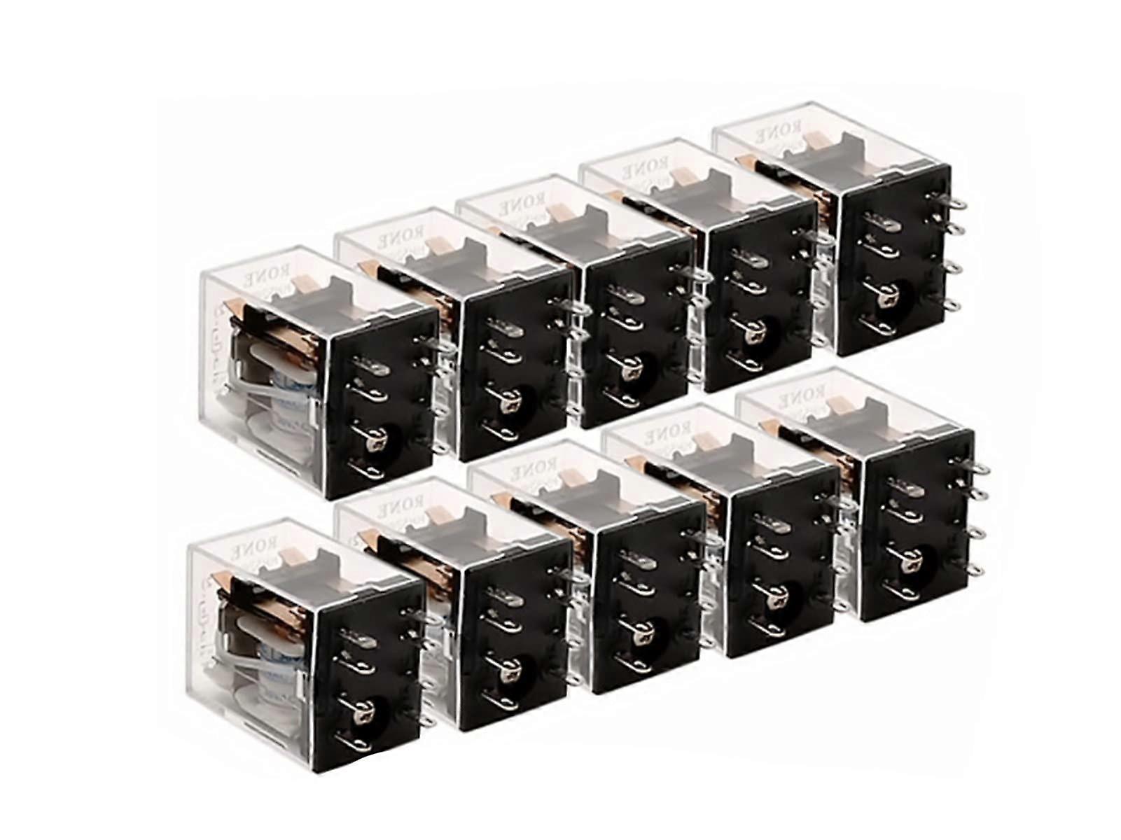 10PCS Mini Intermediate Electromagnetic Relay Switch MY2NJ HH52P AC 110V 220V DC 12V 24V DPDT 8/11/14 Pins Coil Size