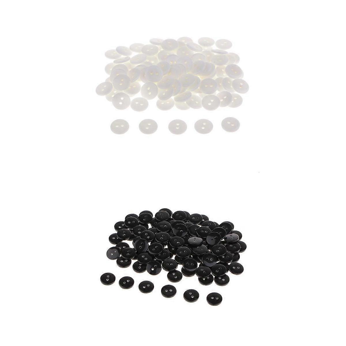 200 Pieces 2-Holes Round Resin Button For Sewing Craft Scrapbook 1cm