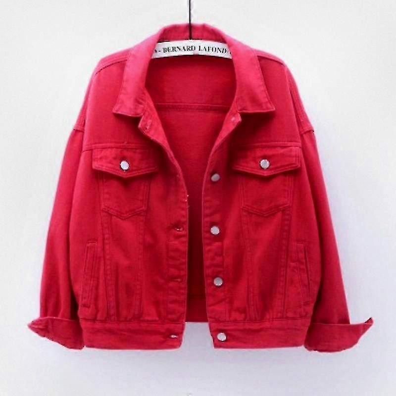 Women's Large Size Denim Jacket for Spring and Autumn, Short Loose BF Style Long-sleeved Top Ideal for Students