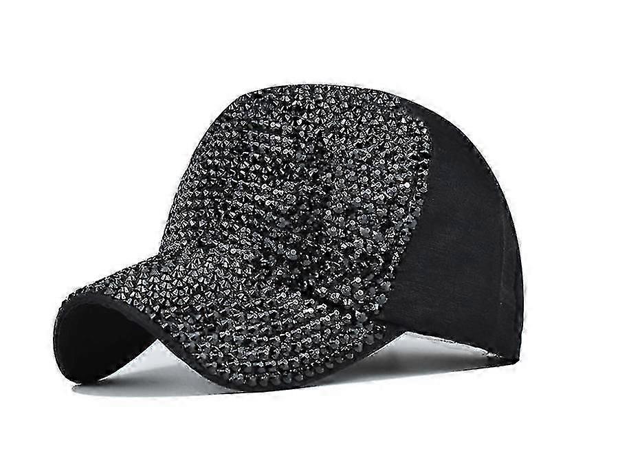 Adjustable bling cap for women featuring full diamond decoration