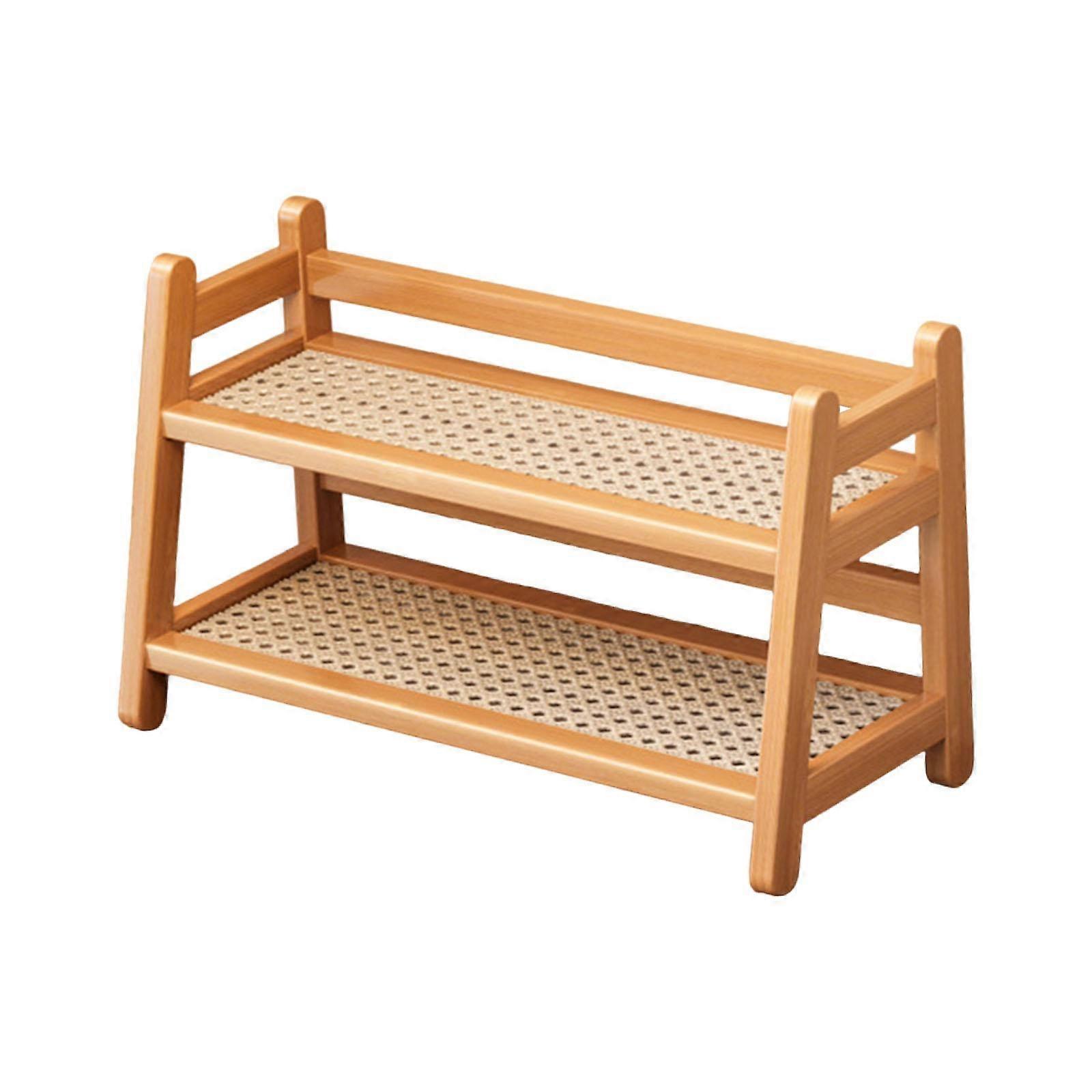 Vand Cup Display Rack 2 Tier Opbevaring Hylde Krydderi Rack Dekorativt Skrivebord Organizer