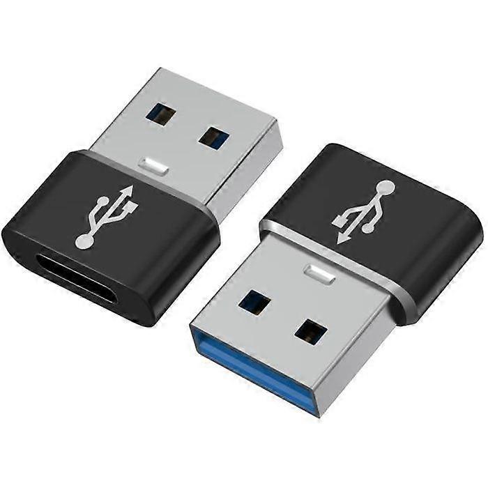 USB 2.0 to USB-C Adapter compatible with wall charger-computer etc to USB C Samsung-Xiaomi-Huawei etc [Pack of 2] Phonillico®