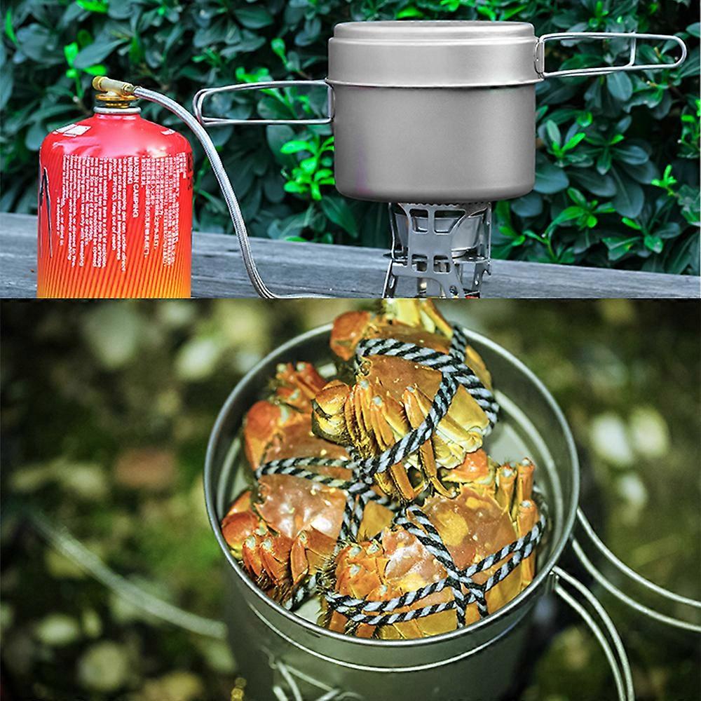 1100ML/1600ML Titanium Camping Pot Pan Set Lightweight Foldable