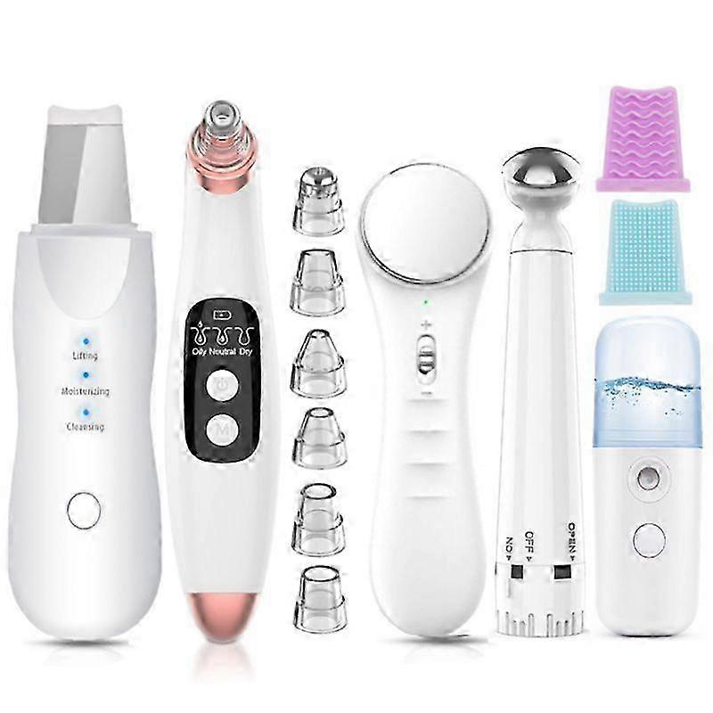 5-in-1 超音波スキンスクラバー、ナノスプレー&マッサージャー付き