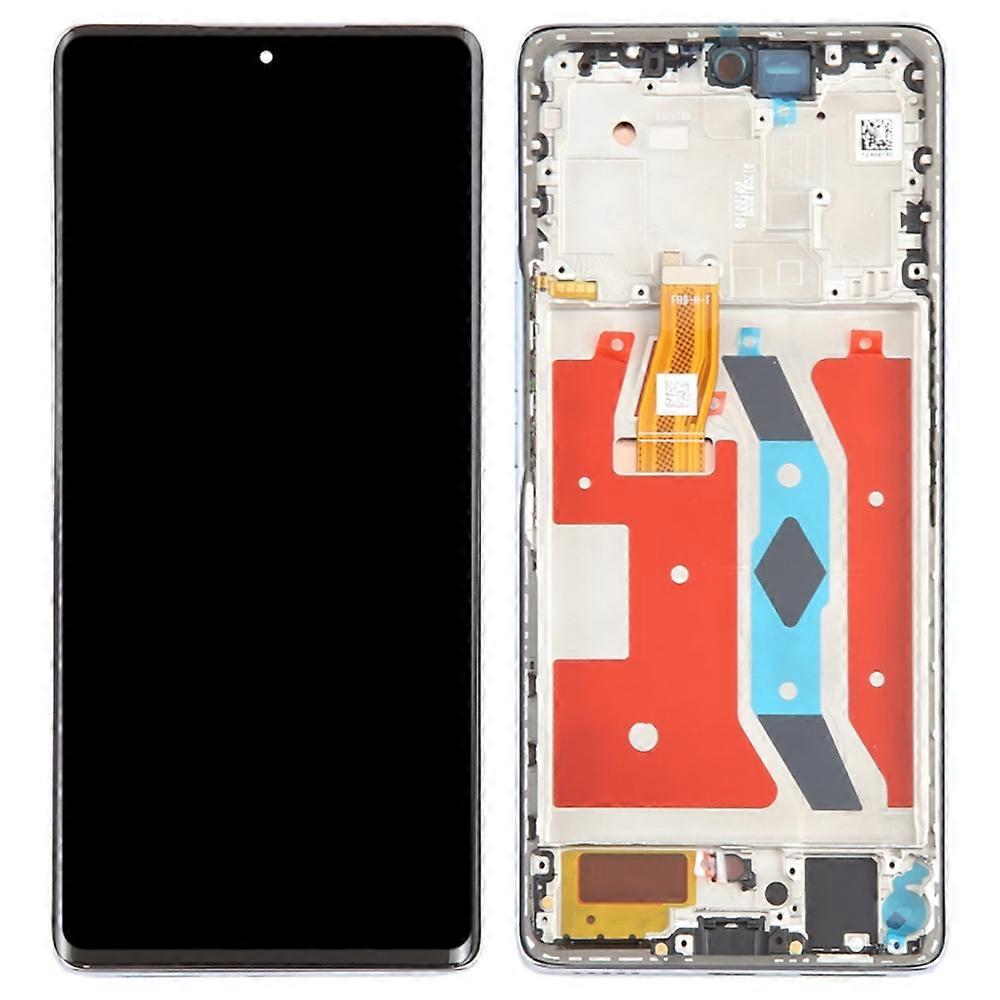For Honor Magic5 Lite 5G OEM Grade S OLED Screen and Digitizer Assembly + Frame (Without Logo)Silver