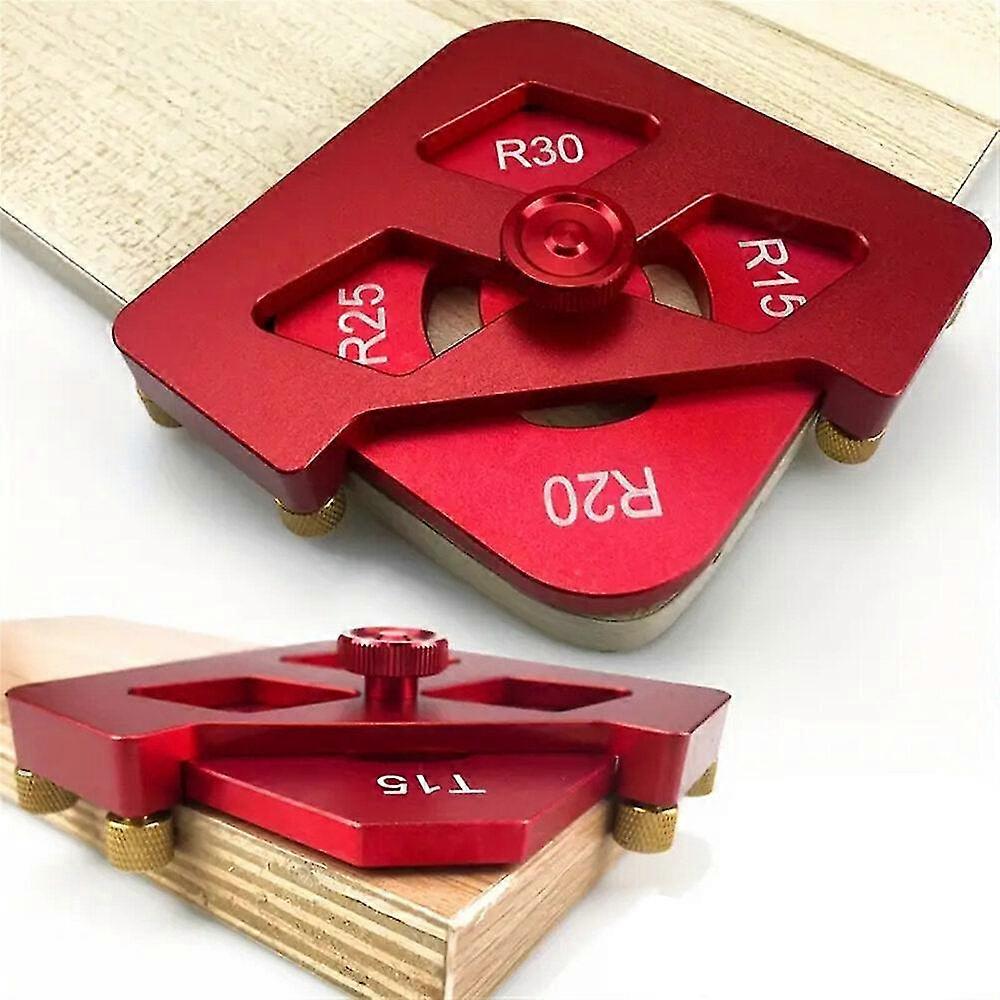 Aluminum Alloy Arc/Corners Gauge Woodworking Chamfering Template Tool - Suitable for Various Woodworking Projects in Red and Black