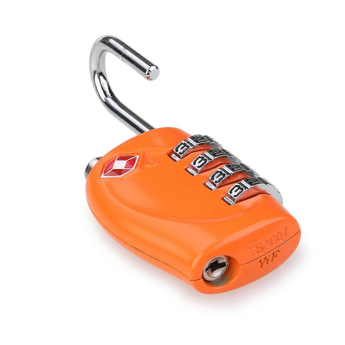 TSA-330 TSA Approved Security Luggage Padlock 4- Combination Password Lock Padlock (Orange)