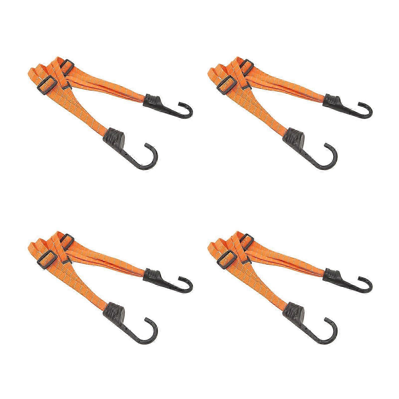 4Pcs Motorcycle Luggage Strap with Dual Hooks, Durable and Highly Elastic Rope Suitable for Motorbikes and Electric Vehicles, Length 90cm/35