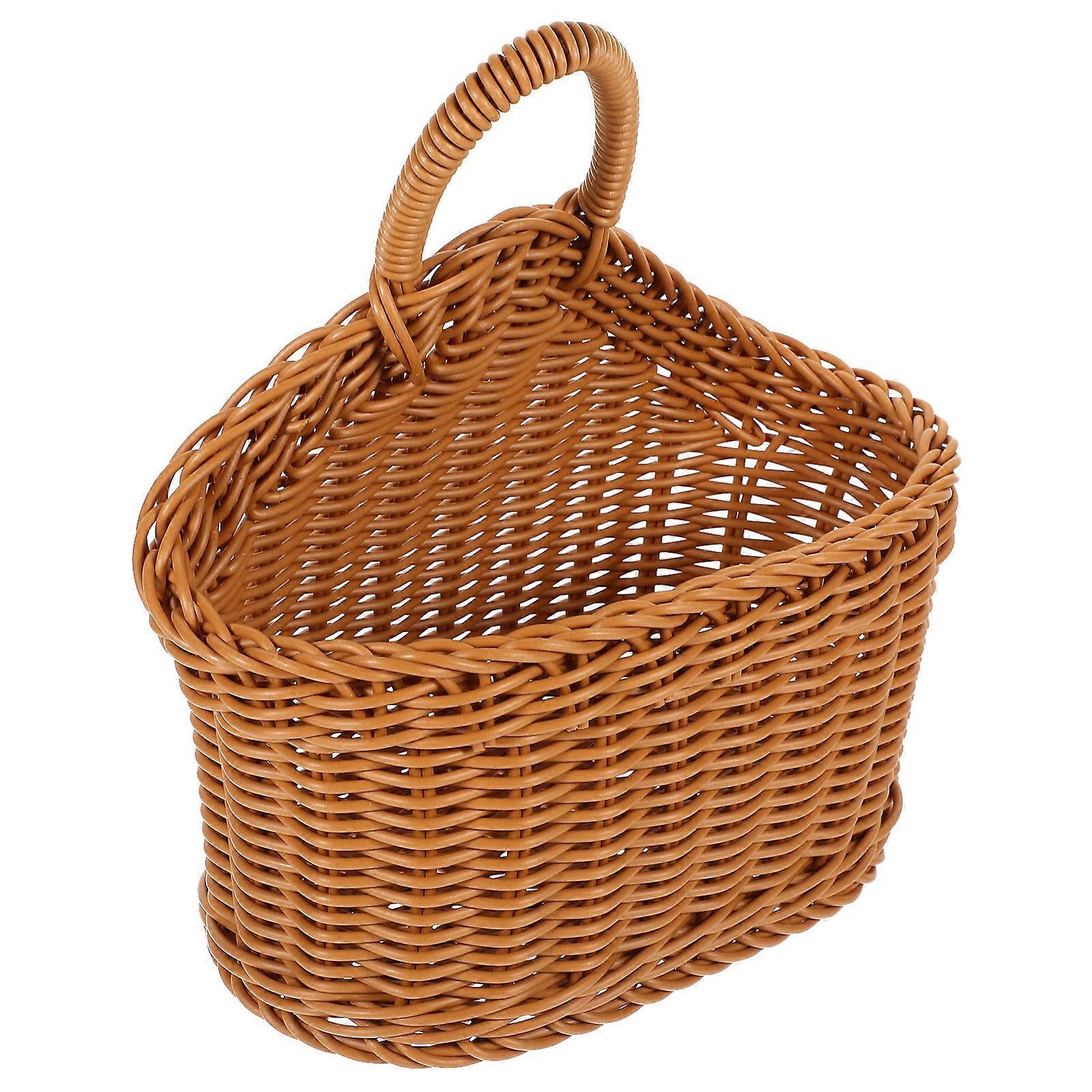 Functional Hanging Basket, Plastic Woven Container for Neat Storage