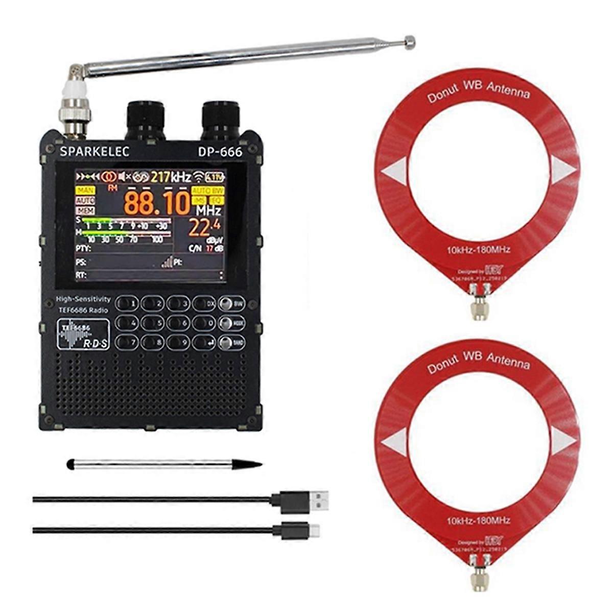 TEF6686 Radio High Sensitivity Full Band Radio FM AM LW MW SW with 2.8inch TouchScreen Support Firm