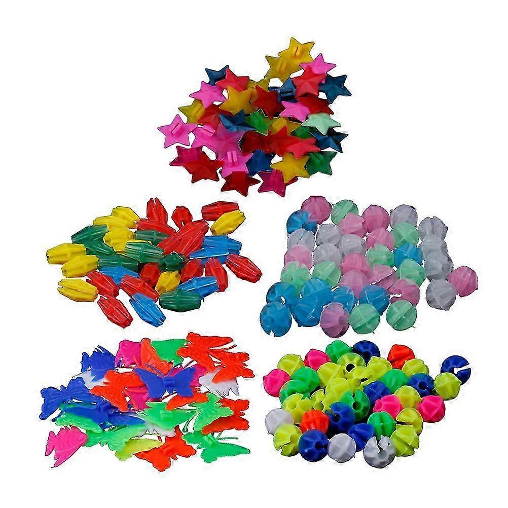 170 Pcs Assorted Shaped Beads Wheel Plastic Clip Spoke Beads 3X1 cm