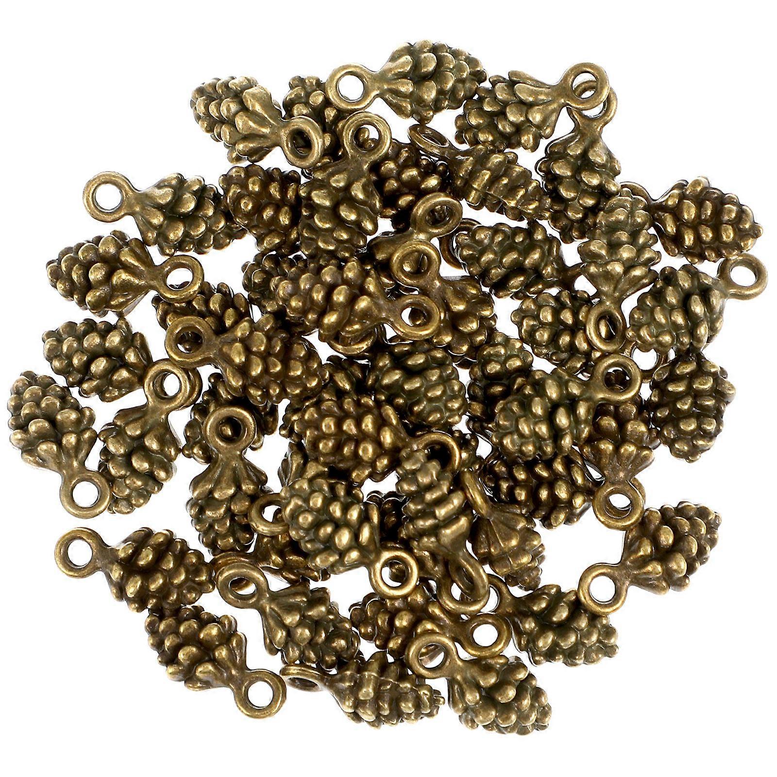 Handmade Jewelry Components, Pine Cone Alloy Charms for Creative DIY Projects, Artisan Use