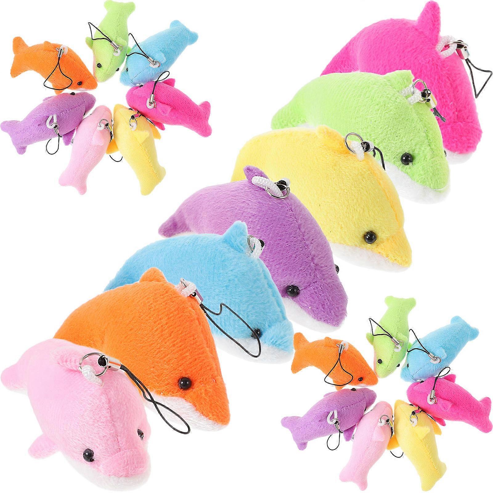 25pcs Plush Dolphin Keychains, Lightweight Durable Cartoon Bag Pendants, Portable Ocean Animal Memorial Accessories for Adults