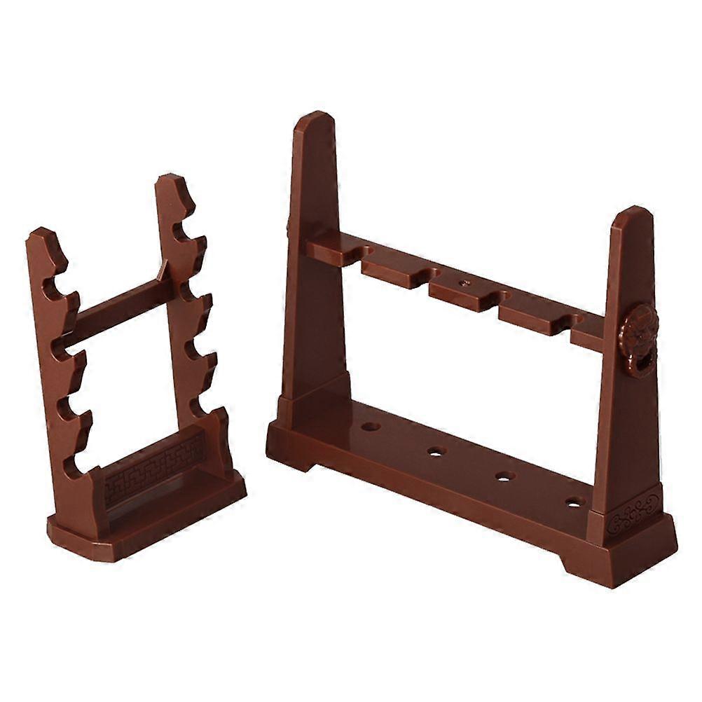 2Pcs Mini Sword Stand Multi Layer Display Stand Holder Standing Sword Rack Toy Model Holder Wand Stand Dollhouse Furniture Miniatures Accessories
