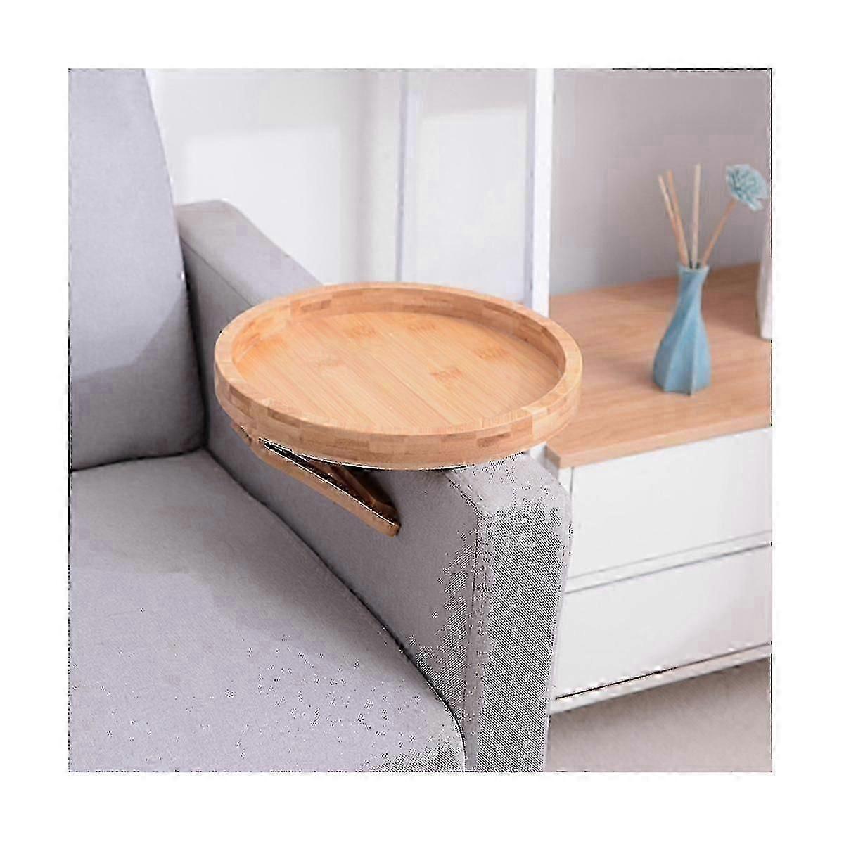 Sofa Tray Table Sofa Armrest Clip-on Tray Wood Sofa Tray Practical Tv Tray For Remote Control Coffe