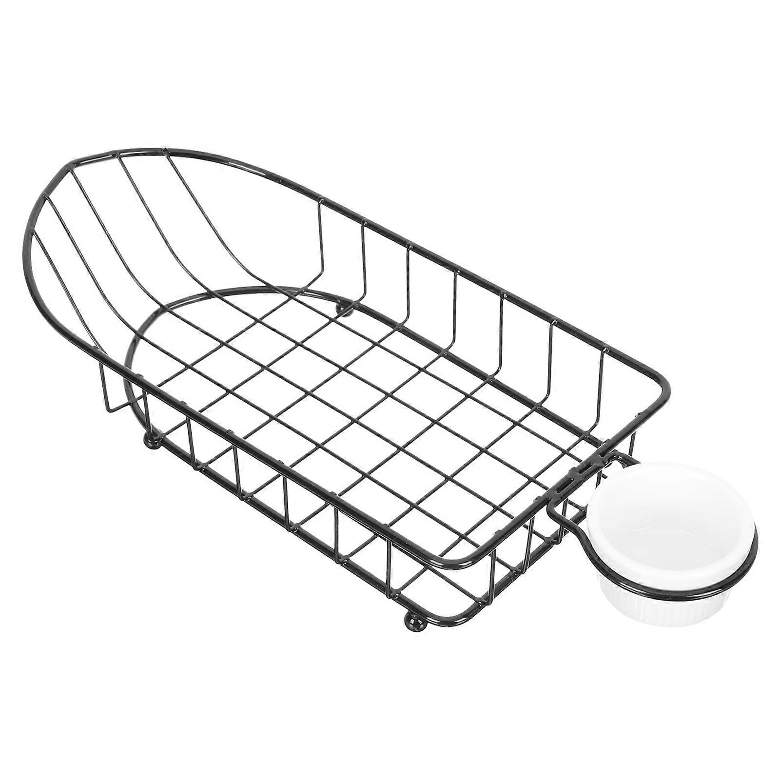 سلة تقديم وجبة خفيفة حامل بطاطس مقلية معدنية مقاومة للتآكل مادة الحديد لحفل زفاف هدية عيد ميلاد 1 مجموعة