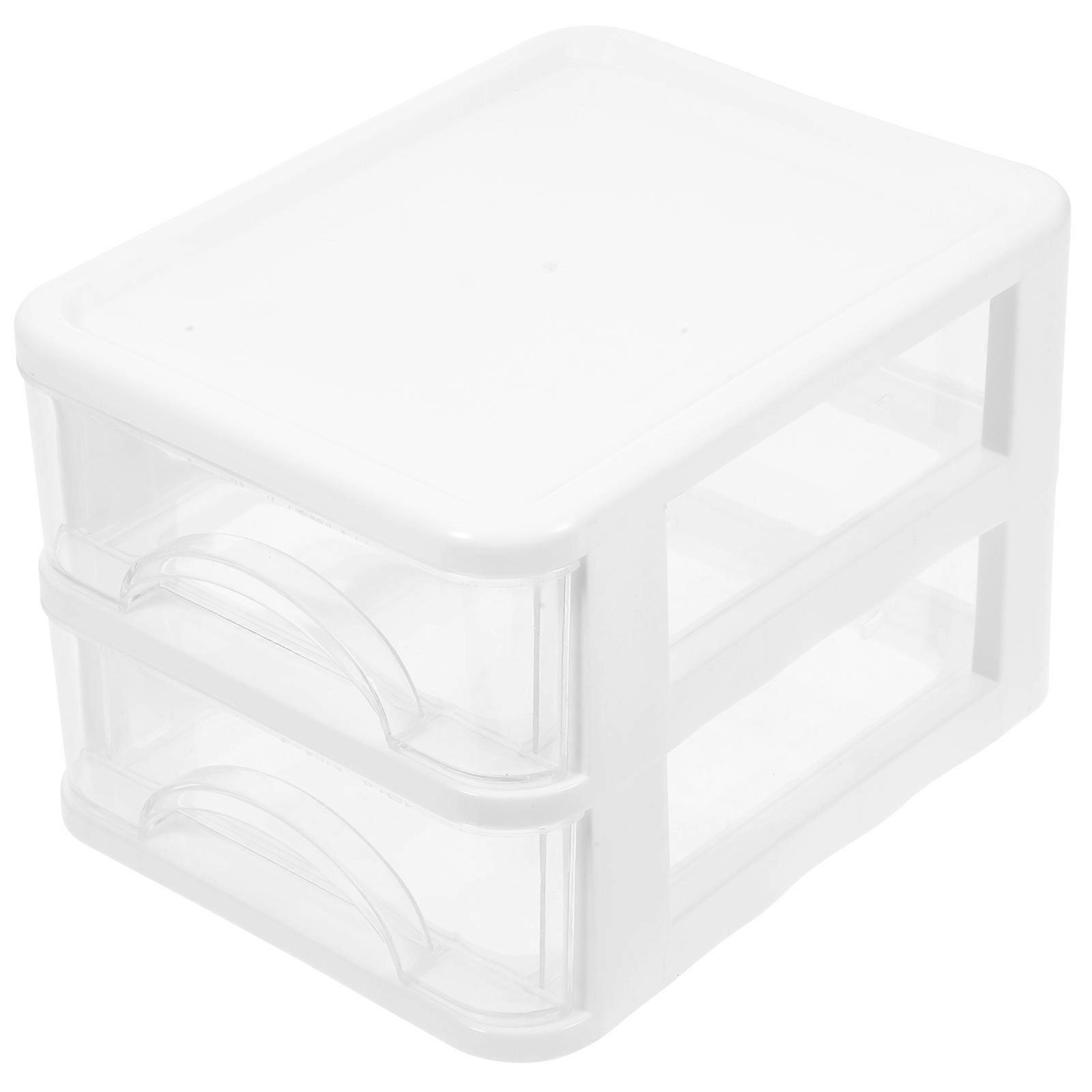 Compartment Storage Box Desk Organizer Drawer Type Multi-Function Stationery Organizer White 18.30X14.20X12.00Cm For Office 1Pack