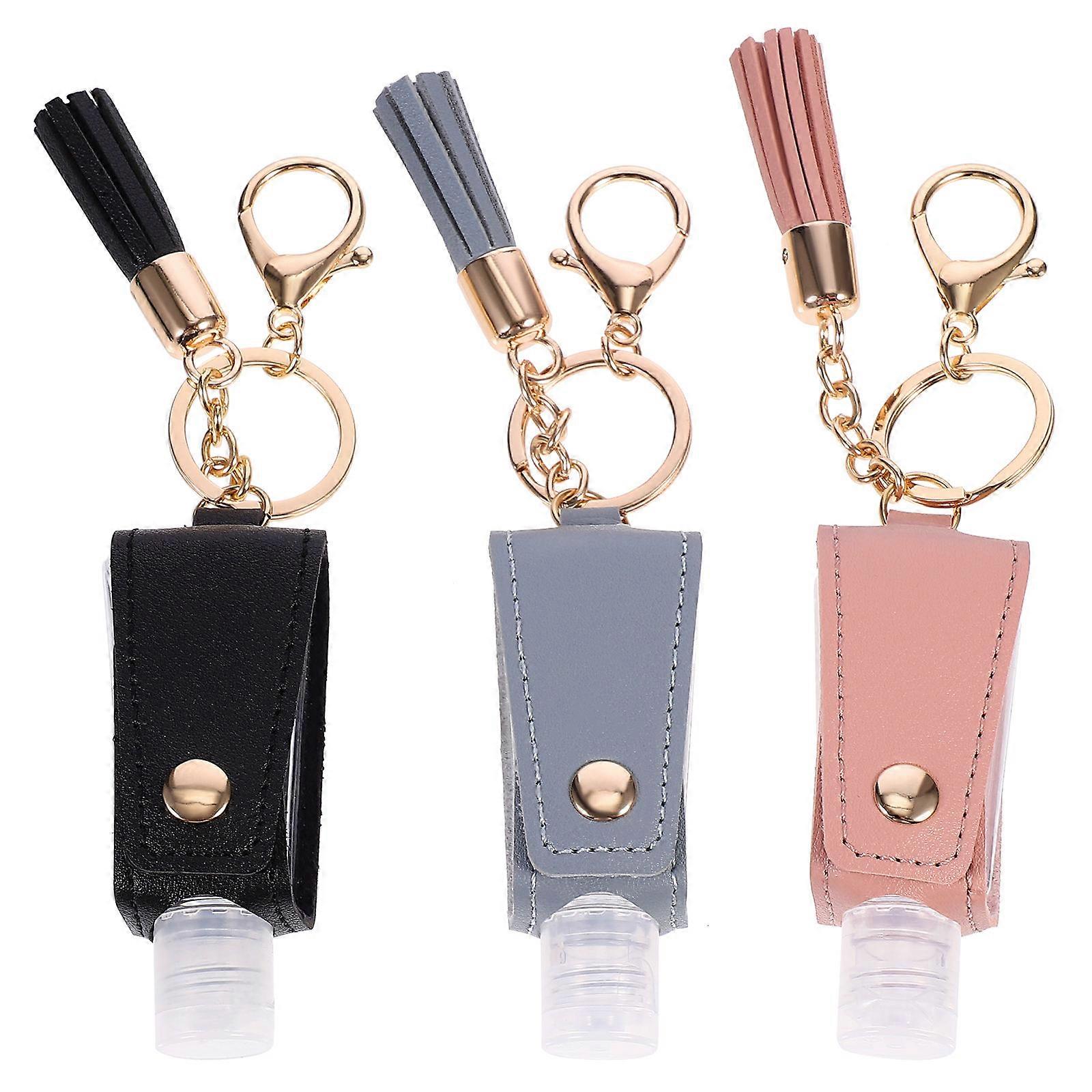 Portable 30ml Empty Travel Bottle Key Chain with Holder for Hand Bottles Assorted Color