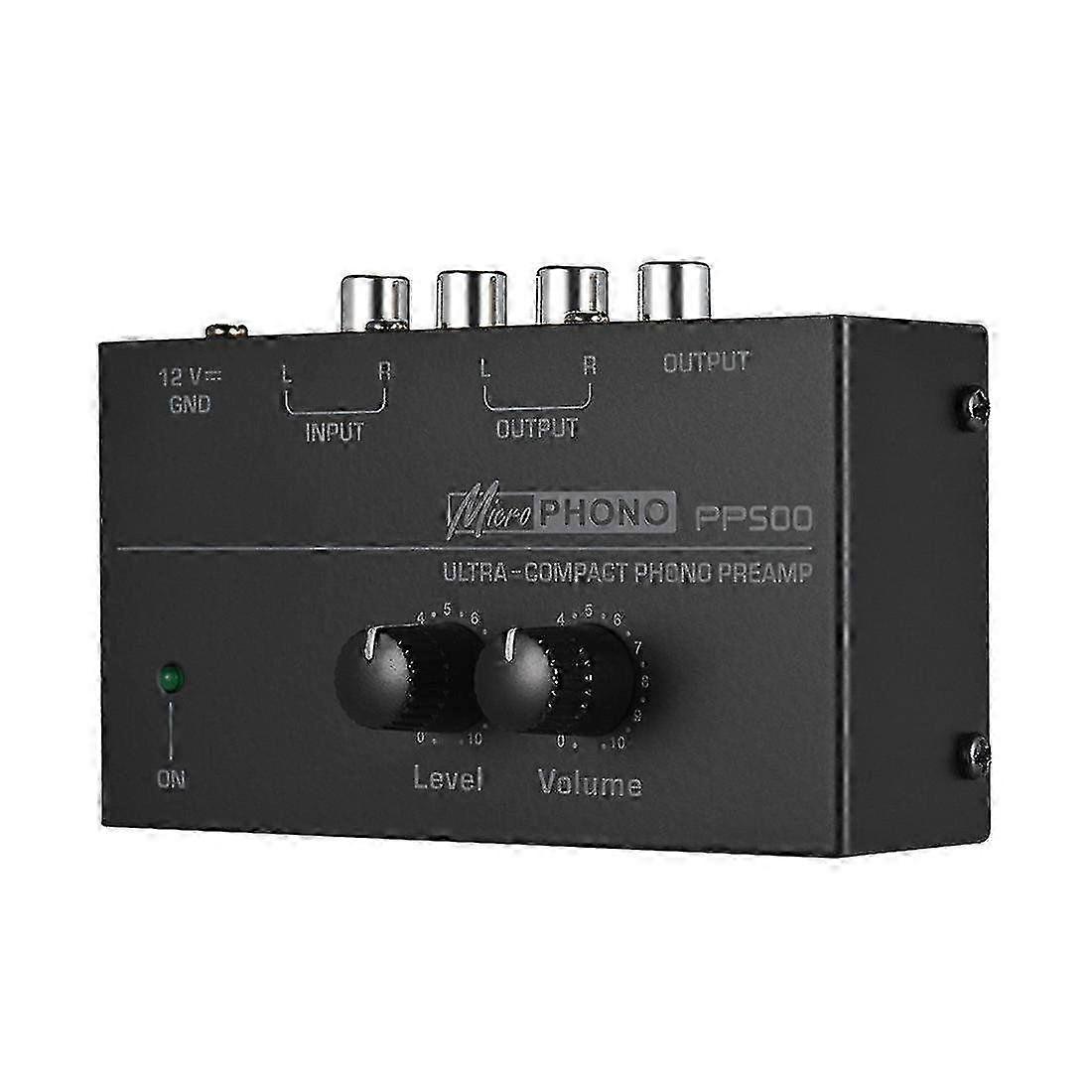 Ultra-Compact Phono Preamp with Bass/Treble & Volume Control for Turntable, US Plug