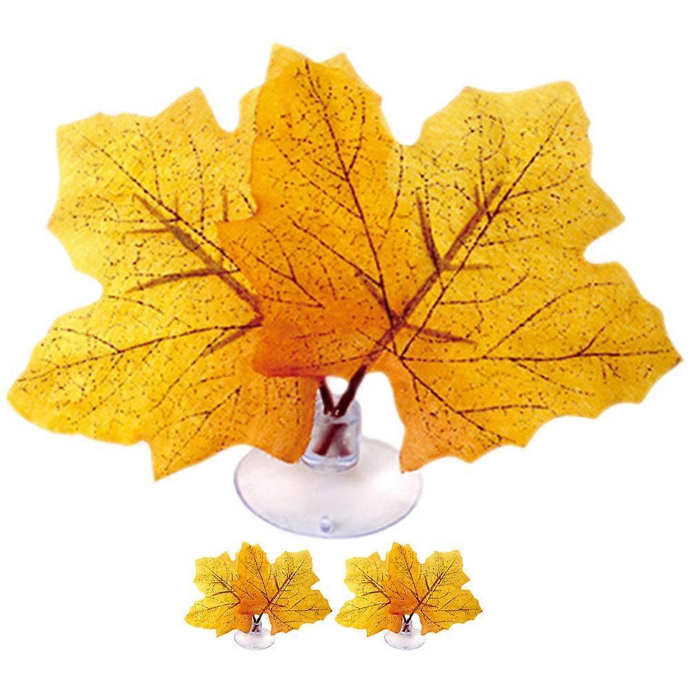 Plants For Fish Tank Replaceable Aquarium Decors Maple Leaf Shape Plastic Material 3Pcs